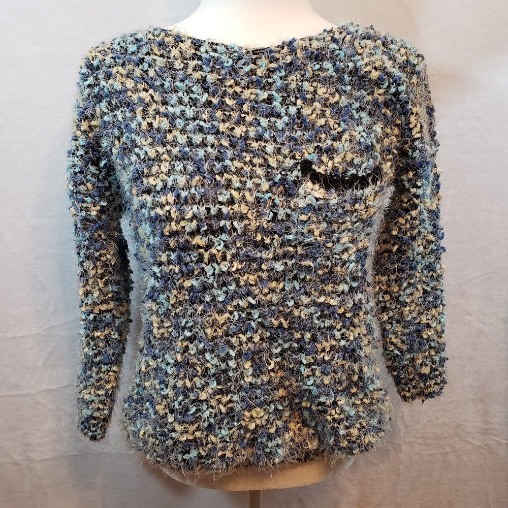 Textured Multi-Colored Sweater with Pocket Medium